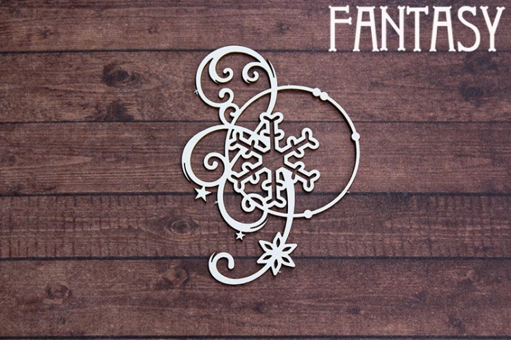Chipboard Fantasy "Frame with snowflake 2306" size 7*5.1 cm