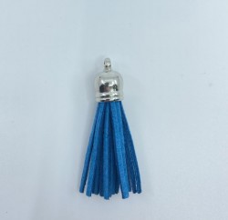 Blue tassel pendant, size 5.8 cm, 1 pc