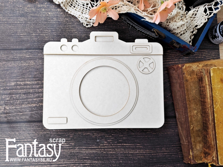 Заготовка для альбома "Фотоаппарат" размер 25,5*18 см, в наборе 7 заготовок + декор