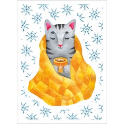 Тканевая карточка "Чудесная зима. В одеялке" размер 7.5*10 см