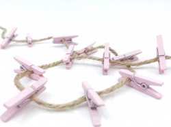 Набор деревянных украшений ScrapBerry's "Розовые прищепки", 12 шт., размер 2,5х1х0,4 см