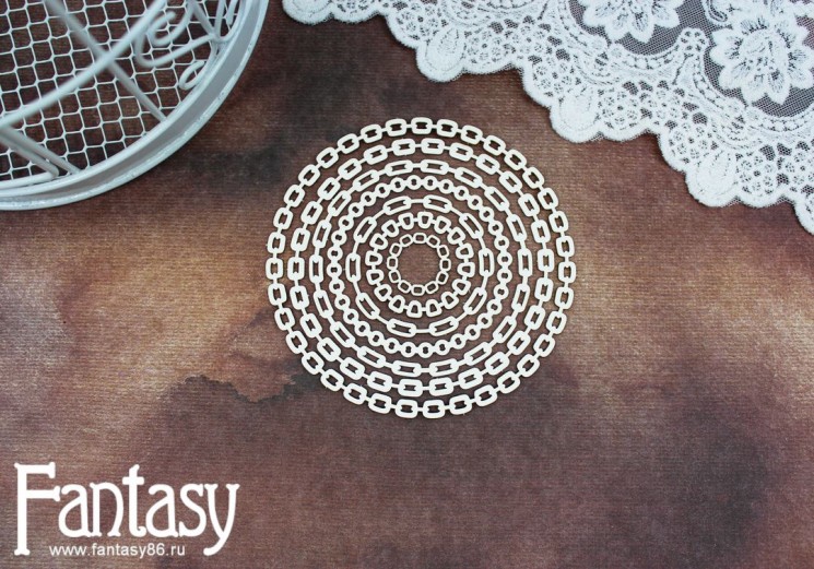 Fantasy chipboard "Circle of chains 2521" sizes from 2.1 to 10 cm