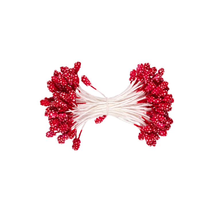 Double-sided stamens "Fiorico" 85 pcs, red