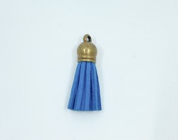 Small blue tassel pendant, size 3.5 cm, 1 pc
