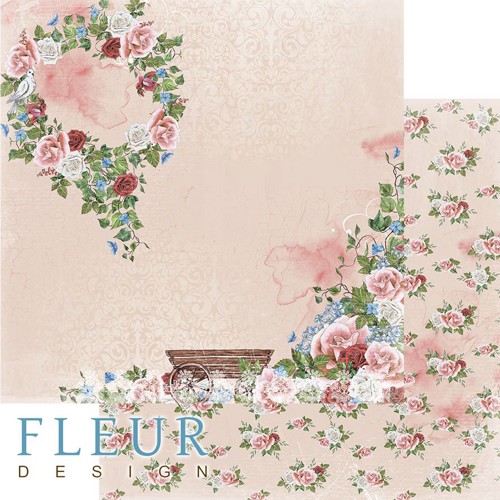 Double-sided sheet of paper Fleur Design Love story "In the garden", size 30. 5x30. 5 cm, 190 gr/m2
