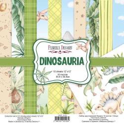 Набор двусторонней бумаги Фабрика Декору "Dinosauria", 10 листов, размер 30.5х30.5 см, 200 гр/м2