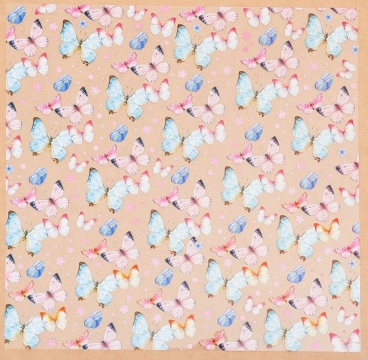 Acetate sheet "Spring butterflies", size 30, 5X30, 5 cm