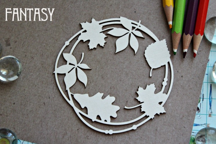 Chipboard Fantasy "Frame with leaves 1324" size 9.2*8.7 cm
