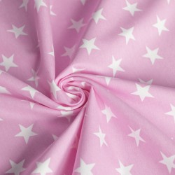 Ткань 100% хлопок "Звезды на розовом", размер 50Х75 см 