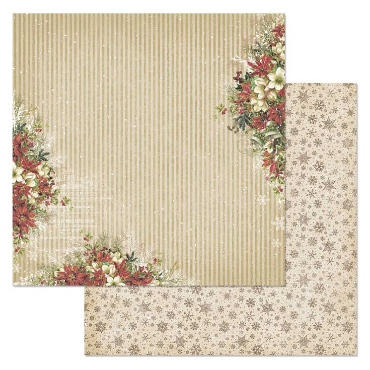 Двусторонний лист "Винтажный Новый Год. Праздник", размер 30*30 см, 180гр (ScrapMania)