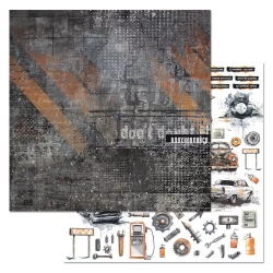 Двусторонний лист "Стальное сердце. Картинки", размер 30*30 см, 180гр (ScrapMania)