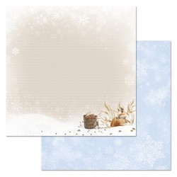 Двусторонний лист бумаги ScrapMania "Снежная клюква. Зимнее угощение", размер 30х30 см, 180 гр/м2