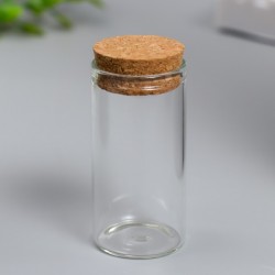 Стеклянная бутылочка с пробкой "Колба", размер 6х3 см, 1шт