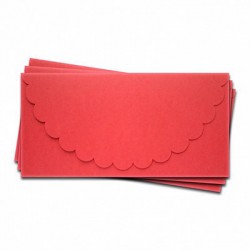 Основа для подарочного конверта №1, Цвет красный матовый, 1 шт, размер 16,5х8,3 см, 245 гр
