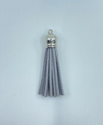 Grey tassel pendant, size 5.8 cm, 1 pc