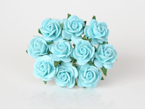Розы "Светло-бирюзовые" размер 1,5 см, 5 шт