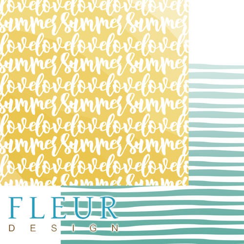 Двусторонний лист бумаги Fleur Design Каникулы "Люблю лето", размер 30,5х30,5 см, 190 гр/м2