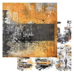 Двусторонний лист "Стальное сердце. Карточки", размер 30*30 см, 180гр (ScrapMania)