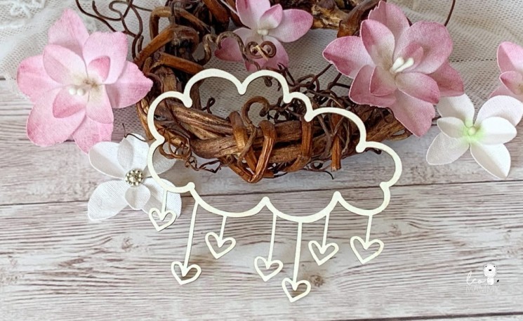 LeoMammy chipboard "Cloud with hearts", size 6. 4x5. 6 cm