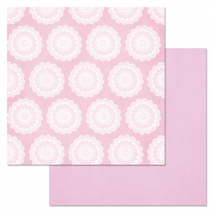 Double-sided sheet of ScrapMania paper " Phonomix. Pink. Napkins", size 30x30 cm, 180 g/m2