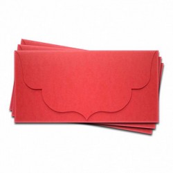 Основа для подарочного конверта №3, Цвет красный матовый, 1 шт, размер 16,5х8,3 см, 245 гр