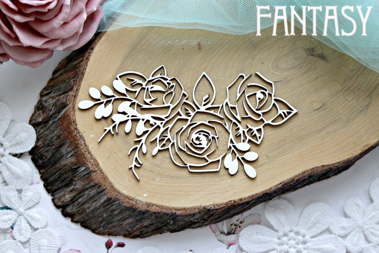 Chipboard Fantasy "Bouquet of roses 713" size 12*6.5 cm