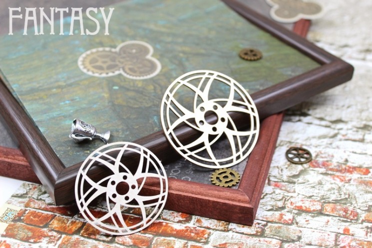 Chipboard Fantasy "Disks 2101 2 pcs" size 4.7*4.7 and 5.7*5.7 cm