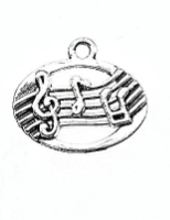 Silver pendant "Notes", 3X2. 5 cm, 1 piece