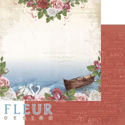 Double-sided sheet of paper Fleur Design Love story 