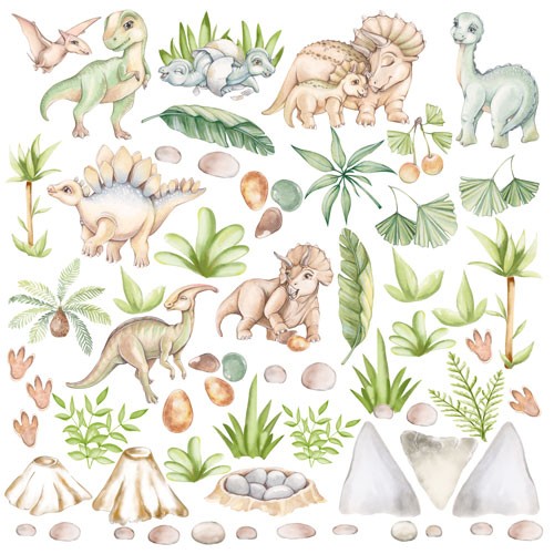 Sheet with pictures for cutting Fabrika Decoru "Dinosauria" size 30.5x30.5 cm