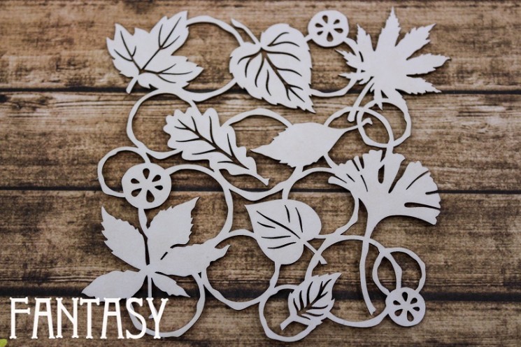 Fantasy chipboard "Mountain ash with foliage 2281" size 13.3*12.5 cm