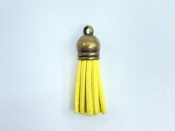 Small yellow tassel pendant, size 3.5 cm, 1 pc