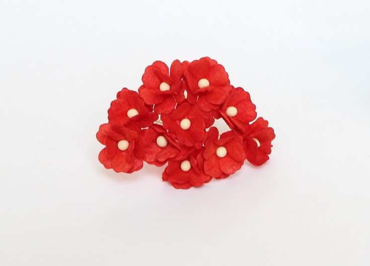 Cherry flowers medium " Red " size 1.5-2 cm 5 pcs
