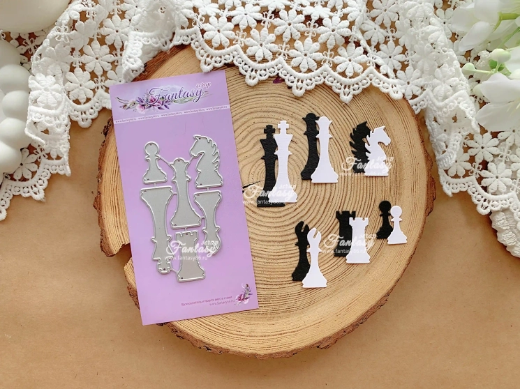Нож для вырубки FantasyScrap «Шахматные фигуры», Fd-1747, размер: от 1,1*2,1 см до 1,1*до 4,6 мм