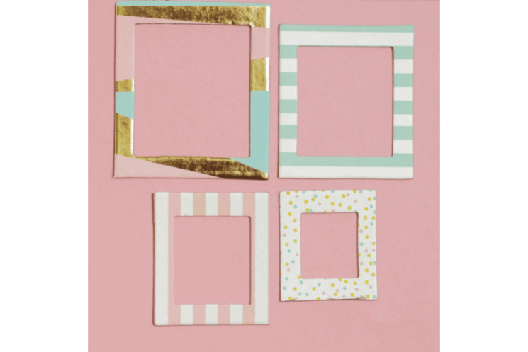 Set of decorative frames with foil "Bright colors", 4 pcs