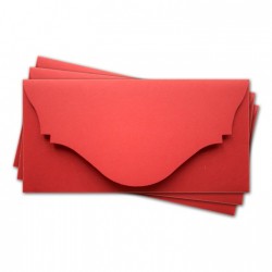 Основа для подарочного конверта №4, Цвет красный матовый, 1 шт, размер 16,5х8,3 см, 245 гр