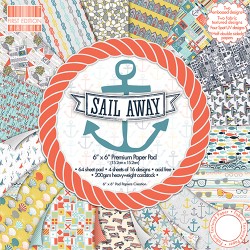 1/4 набора бумаги First Edition "Sail Away", 16 листов, размер 15х15 см, 200г/м2