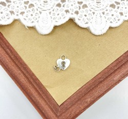 Подвеска "Сердце с замочком" серебро, размер 12х14мм, 1 шт 