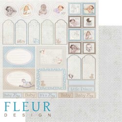 Double-sided sheet of paper Fleur Design Our baby Boy 