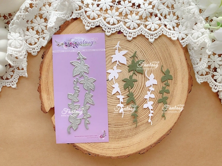 Нож для вырубки FantasyScrap «Веточка плюща», Fd-1748, размер: 1,5*6,8 см и 2,1*9,5 см