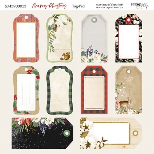 Double-sided sheet of paper SsgarMir Merry Christmas "Tag-Pad" size 20*20cm, 190gr