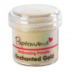 PAPERMANIA embossing powder, gold mother-of-pearl with sequins