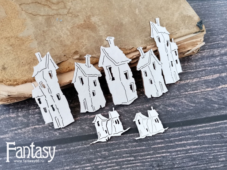Чипборд Fantasy "Домики 3826" размер от 3*4 см до 8*5,3 см 