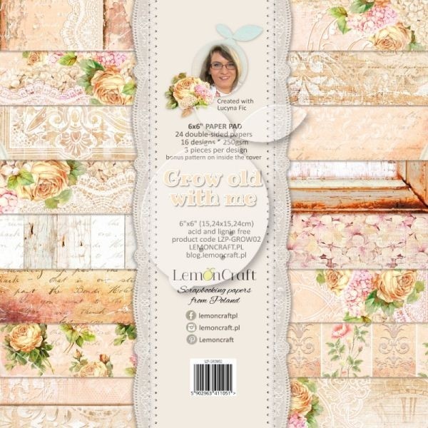 1/3 Set of double-sided LemonCraft "Grow old with me" paper, 8 sheets, size 15, 2x15, 2 cm, 250 gr/m2