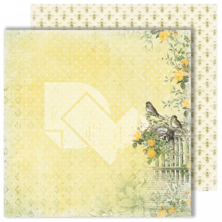 Double-sided sheet of paper Dream Light Studio Spring holidays "Bees", size 30, 48X30, 48 cm, 250 g /m2