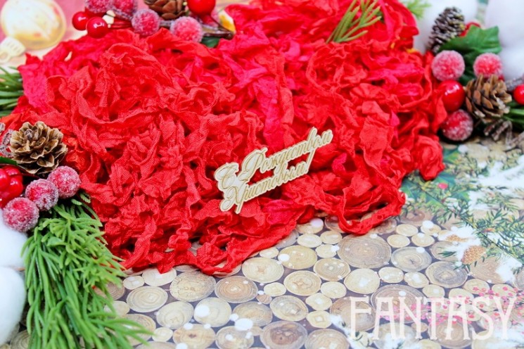 Чипборд Fantasy "Надпись С Рождеством Христовым 1772" размер 6*2,5см