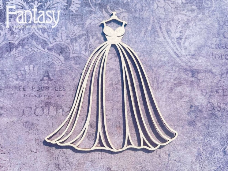 Чипборд Fantasy «На седьмом небе» (Свадебное платье 2974), размер 7,8*8,7 см