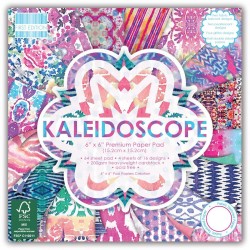 1/4 набора бумаги First Edition Paper "Kaleidoscope", 16 листов, размер 15х15 см, 200 гр/м2