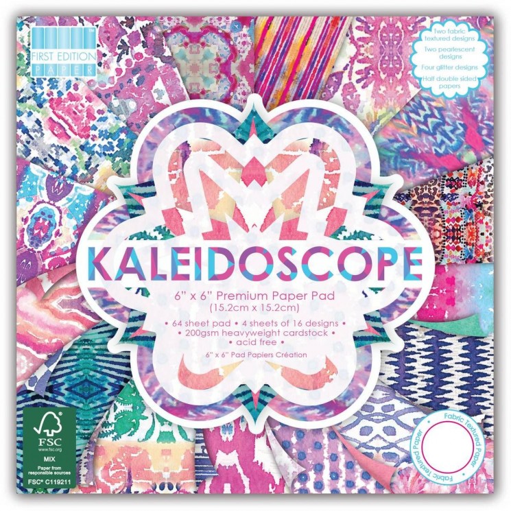 1/4 set of First Edition Paper "Kaleidoscope", 16 sheets, size 15x15 cm, 200 gr/m2
