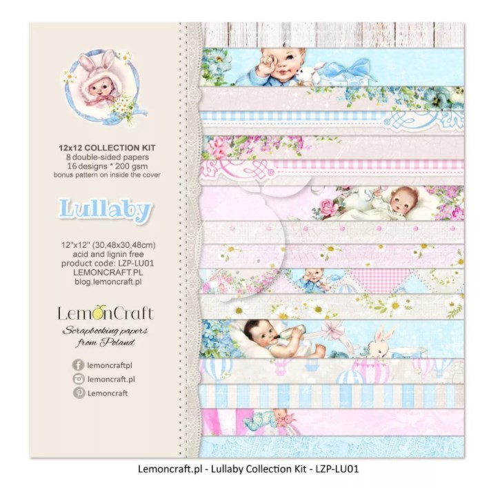LemonCraft "Lullaby" double-sided paper set, 8 sheets, size 30. 5x30. 5 cm, 200 g /m2